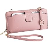K . A Womens Wristlet Wallet Crossbody Bag Cellphone Purse Handbag RFID Card Slots 2 Strap Wrist
