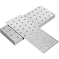 GBGS 6 Pcs Flat Tie Plate, 8-1/8" L x 3" W, Steel, Silver, Hot Dip Aluminum-Zinc Coated, Surface Mount, Wood Beam Splice Repair Bracket