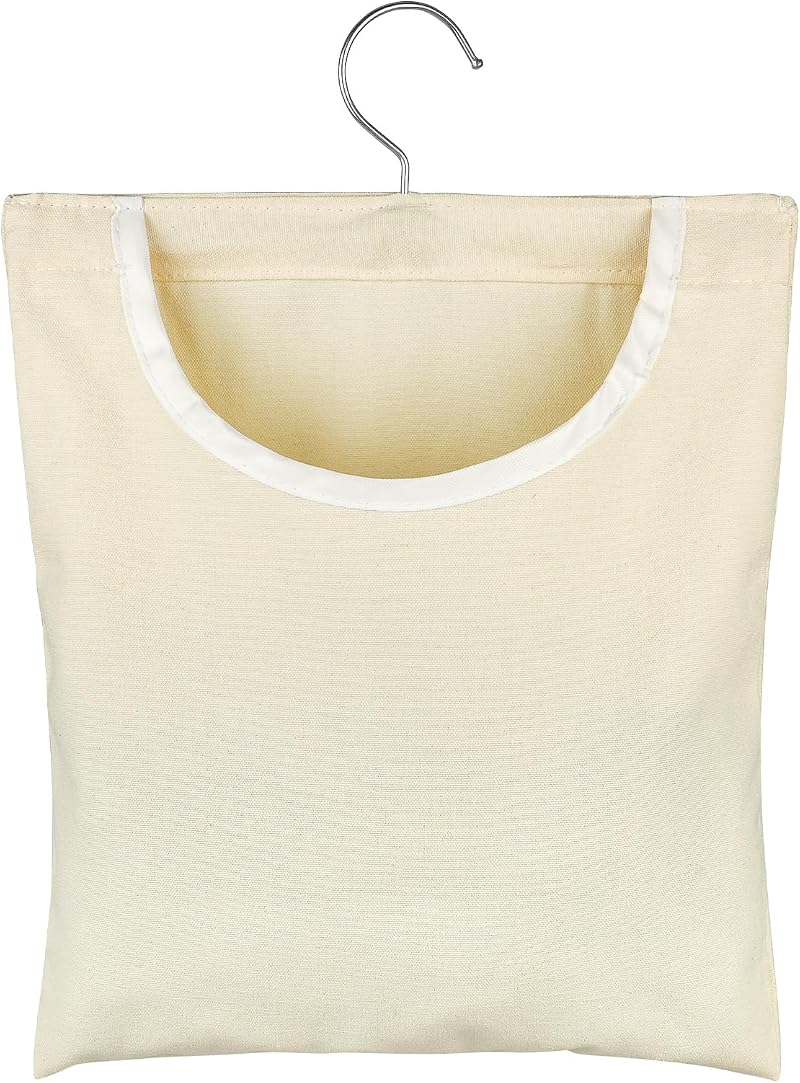 Vicloon Hanging Peg Bag with Hook, 30x26cm, Durable Canvas Clothespin Organizer
