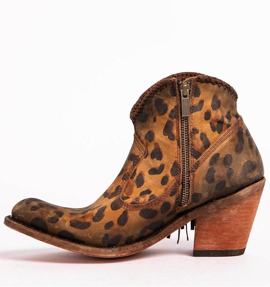cheetah fringe booties