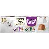 Purina Fancy Feast Gems Pate Mousse with Turkey and with Chicken Wet Cat Food Variety Pack - 4 oz. (Pack of 16)