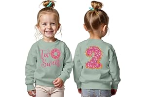 GLIGLITTR Two Sweet Birthday Outfit Toddler Girls 2nd Birthday Sweatshirt 2 Year Old Girl Second Bday Party Long Sleeve Shirt