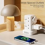 Kemelo 8 Way Tower Extension Lead with 4 USB Ports 2M Cable 13A 3250W view 6