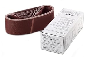 Sungold Abrasives 3X24S80 64666 3 By 24" 80 Grit Portable Belts Premium Industrial X -Weight Aluminum Oxide, 10 Belts/Box