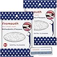 Fremouth Orthodontic Flossers for Braces - Ortho Dental Floss Picks, 100 Count (Pack of 2), with a Travel Case
