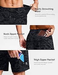 Men's Workout Shorts with Zipper Pockets 7 Inch