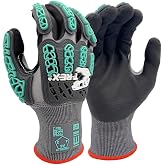 MAGID T-REX Impact Gloves with Foam Nitrile Palm Coating, TRX463, 1 Pair | and Touchscreen Compatibility, ANSI Cut Level A6, Size 6/XS