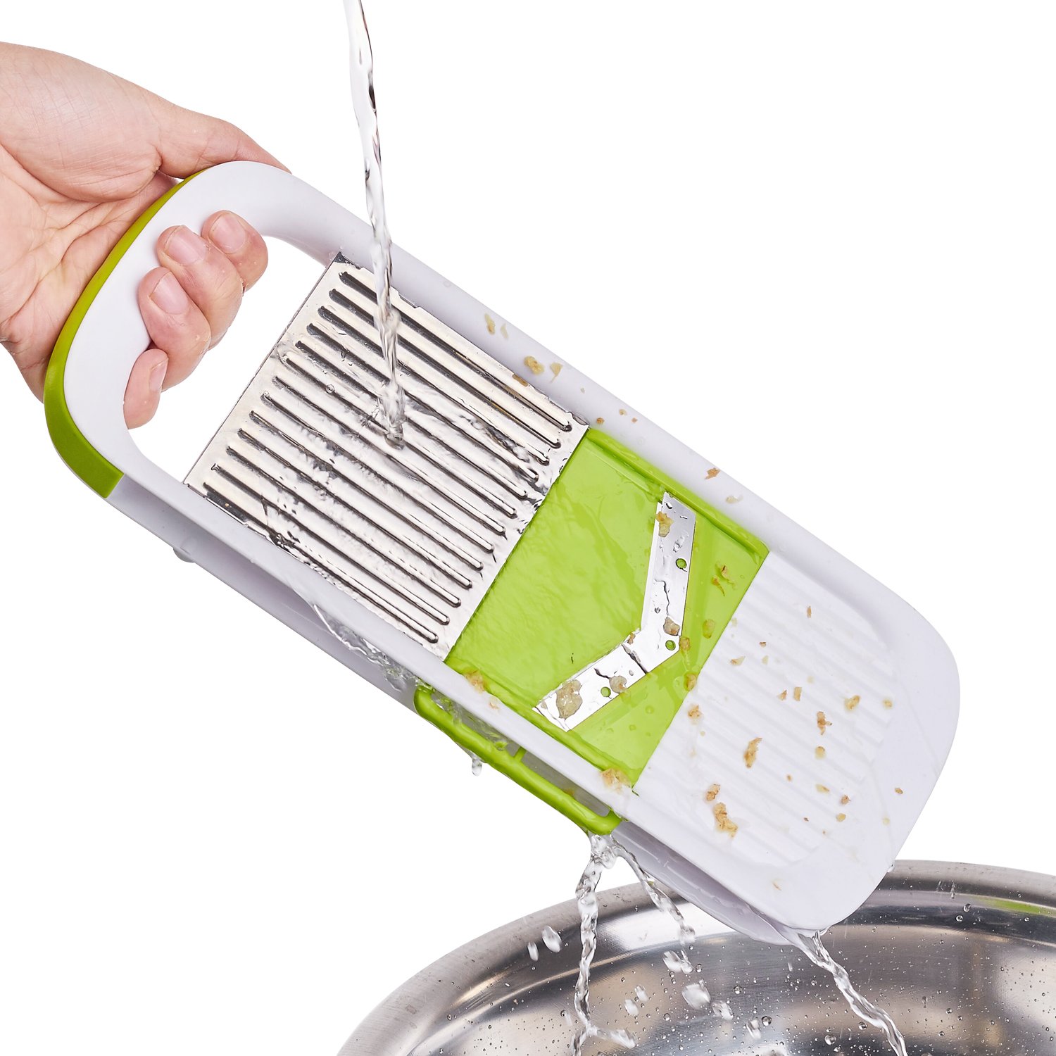 Mandoline Slicer with Free Cut resistant gloves, Potato Slicer-Vegetable Chopper Slicer with 5 Pieces Adjustable Stainless Steel Blades