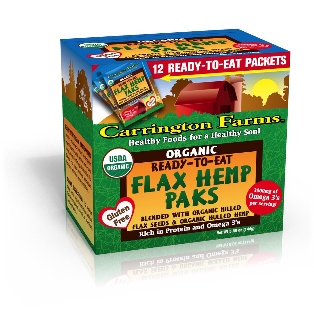 Carrington Farms Organic Flax Hemp, Gluten Free, USDA Organic, 12 Count