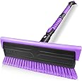 HEEYA 56 Inch Truck Ice Scraper and Snow Brush Long Handle, Extendable Snow Broom for Car, Windshield Ice Scraper for SUV Aut