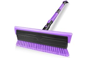 HEEYA 56 Inch Truck Ice Scraper and Snow Brush Long Handle, Extendable Snow Broom for Car, Windshield Ice Scraper for SUV Aut