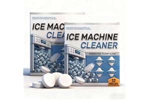 Ice Machine Cleaner Maker Descaler - 24 Clean Tablets for Ice Makers, Nickel Safe Scale Remover for Countertop, Helps Remove 
