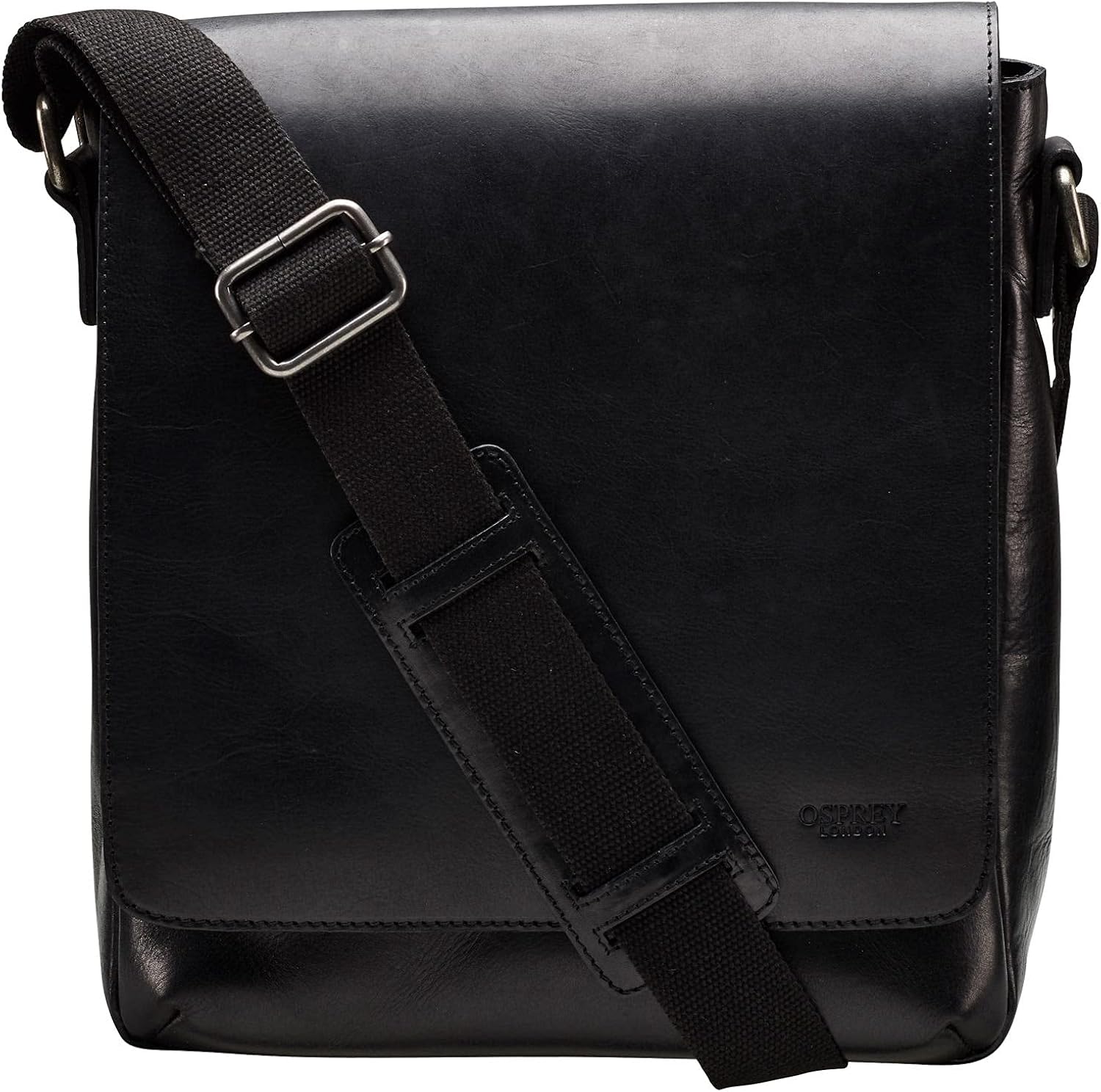 OSPREY LONDON The Large Black Baker Leather Messenger Bag Amazon.co.uk