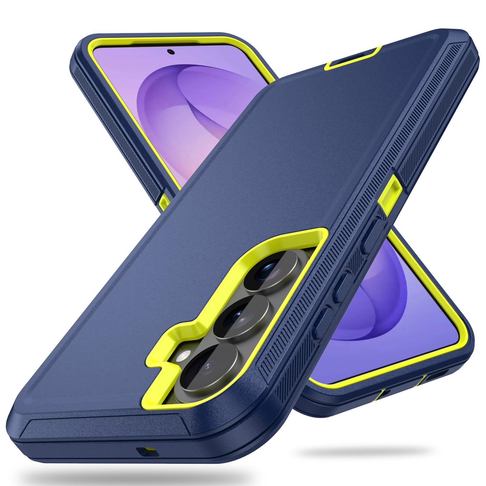 ACAGET for Samsung Galaxy S26 Plus Case, Heavy Duty Matte Non Slip Armor Cover with Port Anti Dust Plug Dual Layer Rugged Shell Shockproof Sports Protective Phone Cases for Samsung S26+, Blue Green