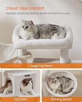 Feandrea Cat Tree Tower Widened Perch 45x30 cm Cream White PCT051T01V1 view 5