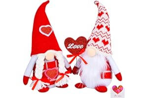 ABITONCC Valentines Gnomes Plush Decorations for Home Table Ornaments Scandinavian Tomte Elf Gnome Valentines Gifts for Valentines Decorations