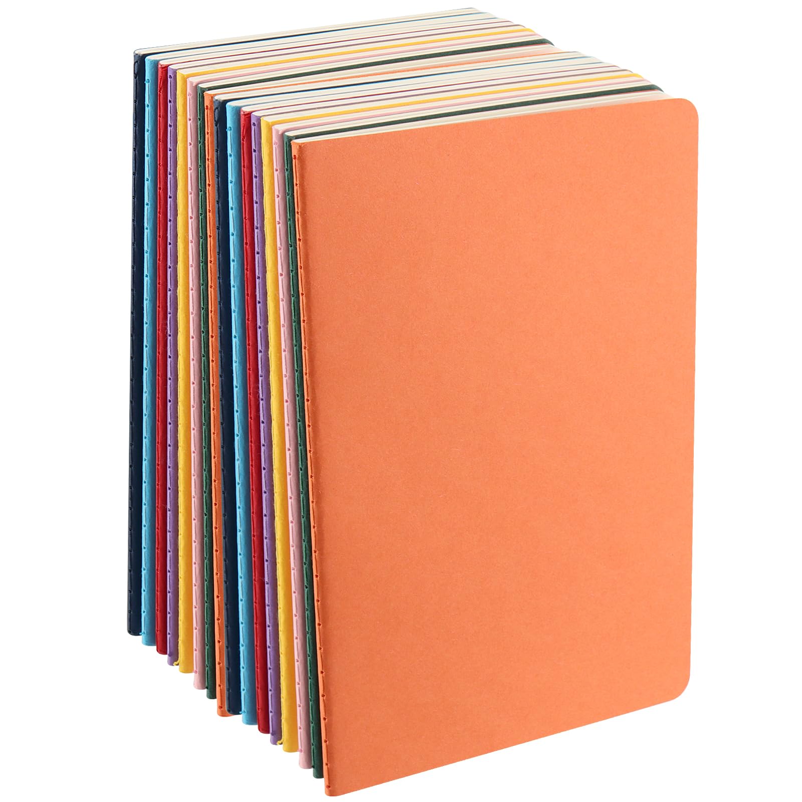 PINGEUI 16 Pack A5 Lined Notebook Multipack, A5 Notebook 60 Pages Kraft Cover Lined Notepad Multipack Notebooks for School Supplies, Office, Family (8 Colour)