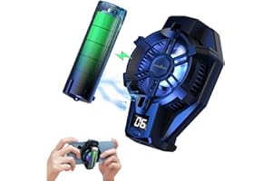 TRILINK Phone Cooler with Rechargeable Battery, Phone Cooling Fan for Gaming Fit All Types of iPhone Android Smartphones, Mobile Phone Radiator with LED Temperature Display/Universal Clamp/RGB LEDs
