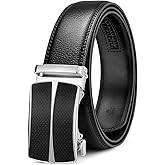 BOSTANTEN Mens Belt Leather Ratchet Belt For Men Dress and Casual with Adjustable Buckle, Trim to Fit