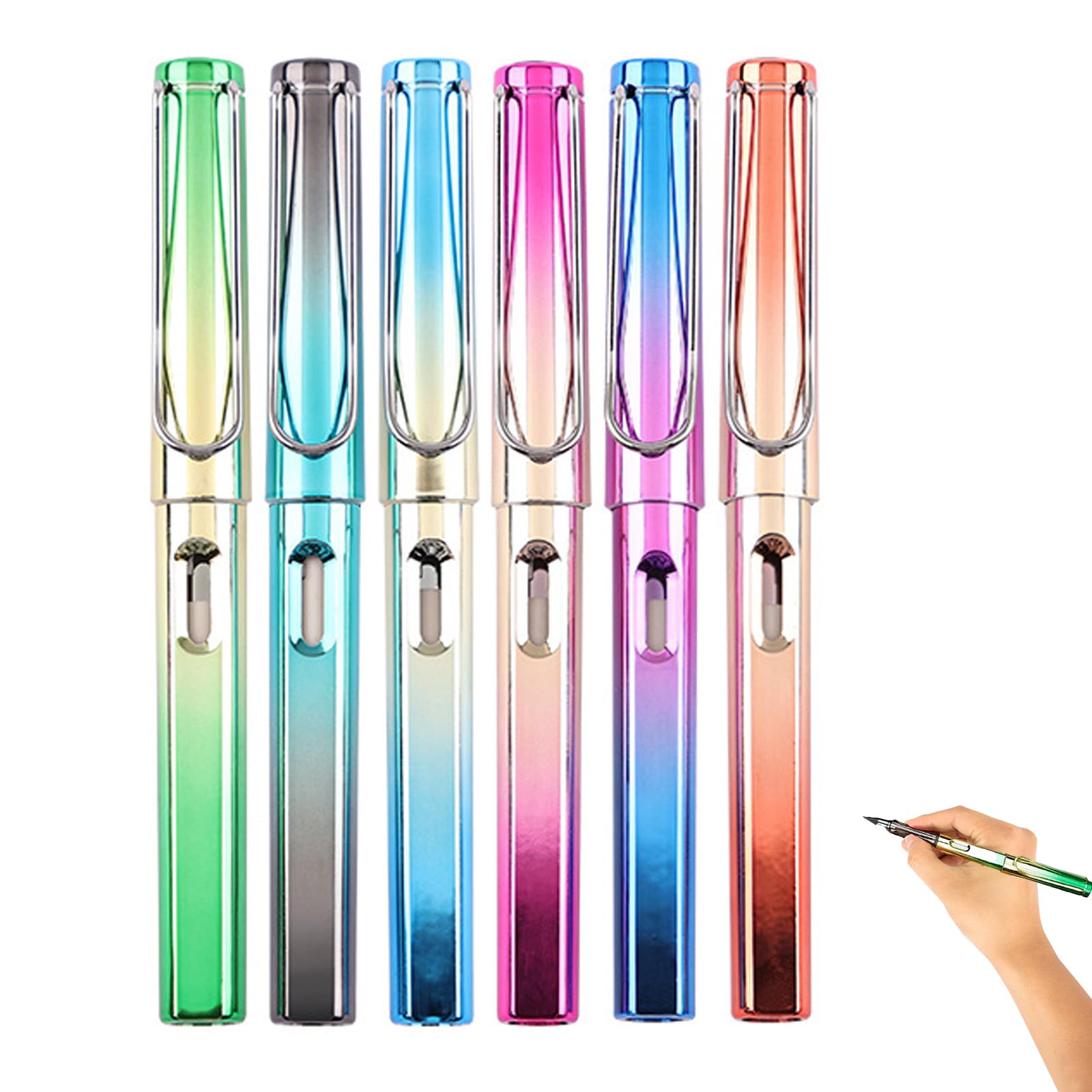 6Pcs Eternal Infinity Pencil - Endless Writing Drawing Sketching for Kids, Reusable Inkless Personalised for Students - Home Office School Supplies