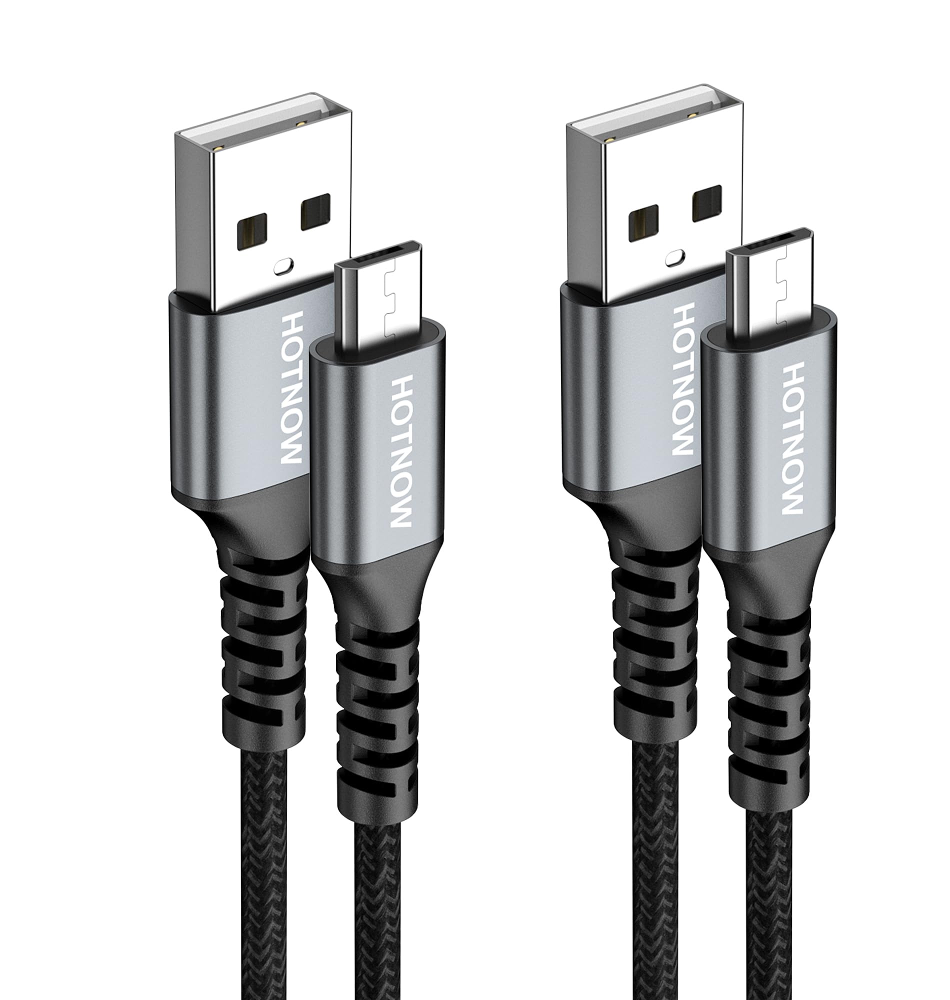 Photo 1 of HOTNOW Micro USB Cable 3ft 2Pack, Android Charger Cable USB2.0 Data sync and Fast Charging Nylon Braided Cord for Samsung Galaxy S6 S7, HTC, LG, Sony, PS4, MP3, Tablet and More Micro Devices