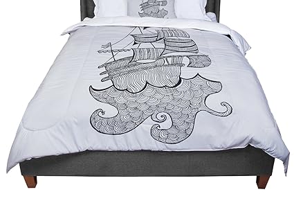 Amazon Com Kess Inhouse Belinda Gilles Ships Ahoy Gray Nautical