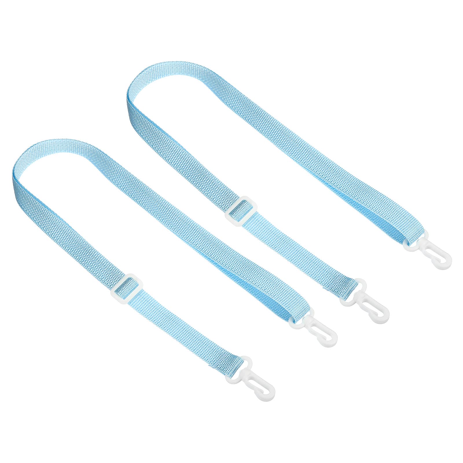 PATIKIL 20mmx1.1m Replacement Shoulder Strap, 2 Pack Adjustable Swivel Clips Hooks Buckle Slide Crossbody Bag Belt for Water Bottle Carrier Sling, Blue White