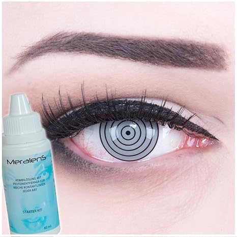 Farbige Funnylens Anime Crazy Fun graue Kontaktlinsen Rinnegan Eye perfekt zu Fasching, Karneval und Halloween mit gratis Beh