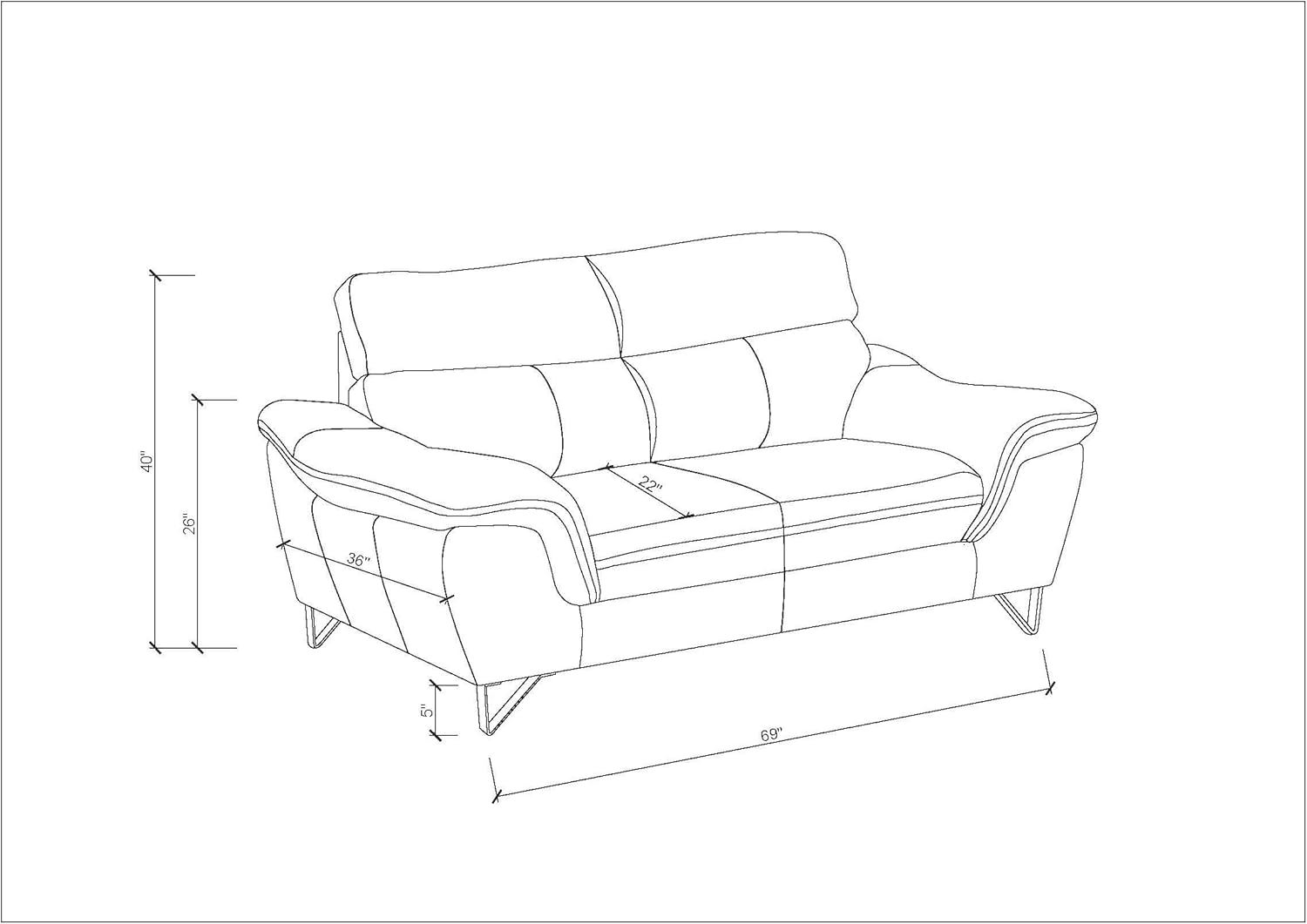 Blackjack Furniture The Bailey Collection Leather Match Upholstered Living Room Sofa and Loveseat Set, 2 Piece, Gray: Furniture & Decor