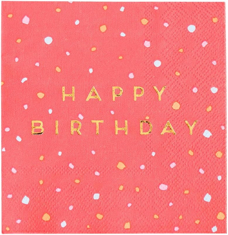 Talking Tables 16pack Paper Disposable Rose Gold Cocktail Napkins, Rosenapkins, Mittel