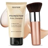QIUFSSE Color Matching Foundation for Mature Skin,Face Makeup - 01 Light | Buildable Light-to-Medium Coverage,Self-adjusting Foundation Makeup with Skincare-Infused,Natural Dewy Finish,1.01 Fl Oz