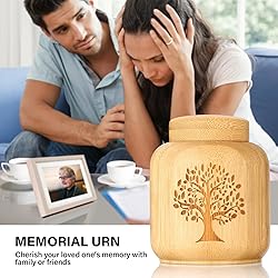 Mini Urns for Human Ashes Made of Bamboo Set of
