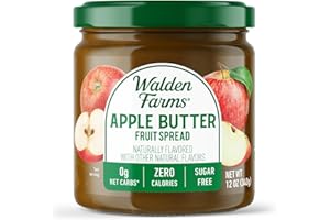 Walden Farms Apple Butter Fruit Spread – Zero Calorie, Low Carb, Keto-Friendly, Vegan, Sugar-Free, Spiced Apple Butter Flavor – 12 oz Bottle