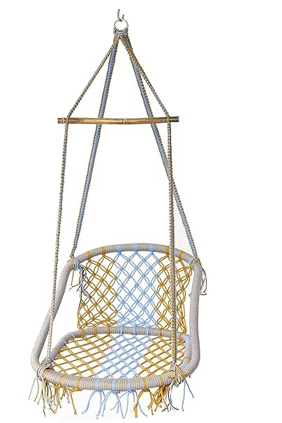 NOVICZ Hanging Swing Chair for Balcony Jhula for Kids Adults Home Indoor Outdoor Garden LVLY-L-Multicolor 1 Year Warranty