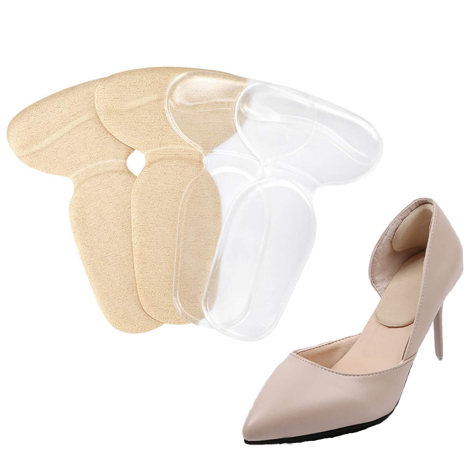 Haofy Heel Grips, Heel Cushion Inserts Silicone Shoe Pads for Women Loose Shoes and High Heels