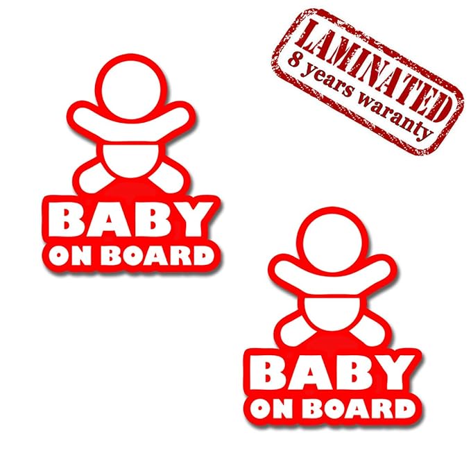 2 Stück Vinyl Aufkleber Autoaufkleber Stickers Baby On Board Kind Sicherheit Auto Motorrad B 163