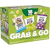 SkinnyPop Popcorn & Pirate's Booty Cheese Puffs, Snacks Variety Pack, 18 ct | Original Popcorn, Kettle Corn and Pirate's Boot