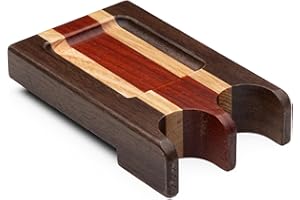 BILLIARDS XPRESS Pool Stick Holder - Portable Claw Rack Holds Cues Against Table, Bar or Chair - Weighted Solid Wood With Rounded Edges and Non-Slip Pad (Multi Wood, 2 Cue Claw)