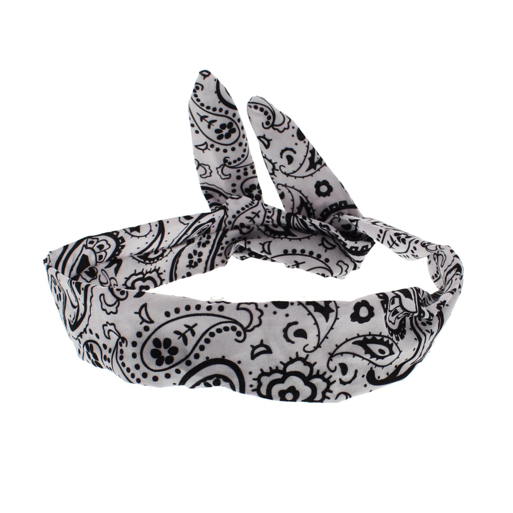 Topkids Accessories Paisley Wire Headbands for Women's Hair, Girls Headbands Hair Bands for Women Hair Accessories for Women Head Bands Adult Women Women's Fashion Headbands (White)