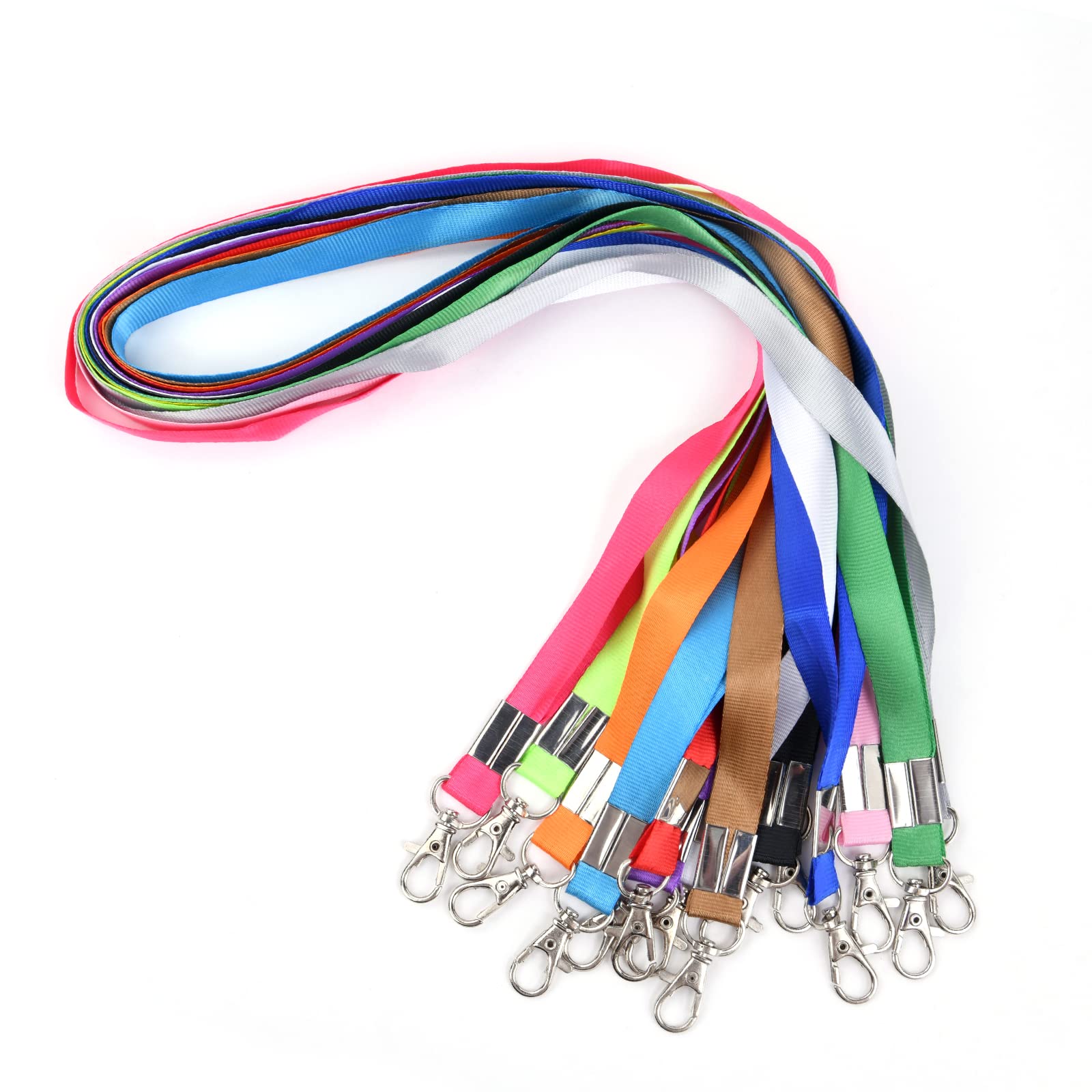 Vicloon Neck Strap Lanyard, 14PCS Office Badge Lanyard Polyester Neck Strap with Swivel Metal Clip Detachable Lanyards for Keys, ID Card, Badge Holder(Colorful), 45.5x1.5cm (GS14PC)
