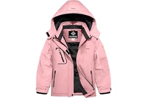 GEMYSE Girl's Waterproof Ski Snow Jacket Fleece Windproof Winter Jacket with Hood