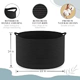 Maliton Black Basket 50x33 cm Large Foldable Laundry Hamper 68L with Handles view 3