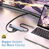 Avigers USB C Hub Ethernet Adapter 8 in 1 100W PD 4K SD/TF USB-C port view 3