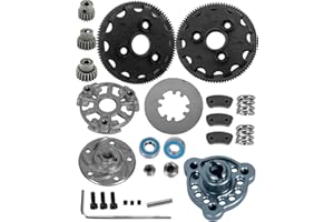 RCarmumb RC 48P 90T Spur Gear w/ 17T 19T 21T & Slipper Clutch Slipper Rebuild Kit Pressure Plate RC Upgrades Part for 1/10 Rustler/Stampede/Bandit 2WD VXL XL-5,Slash 2WD (VXL),Titanium