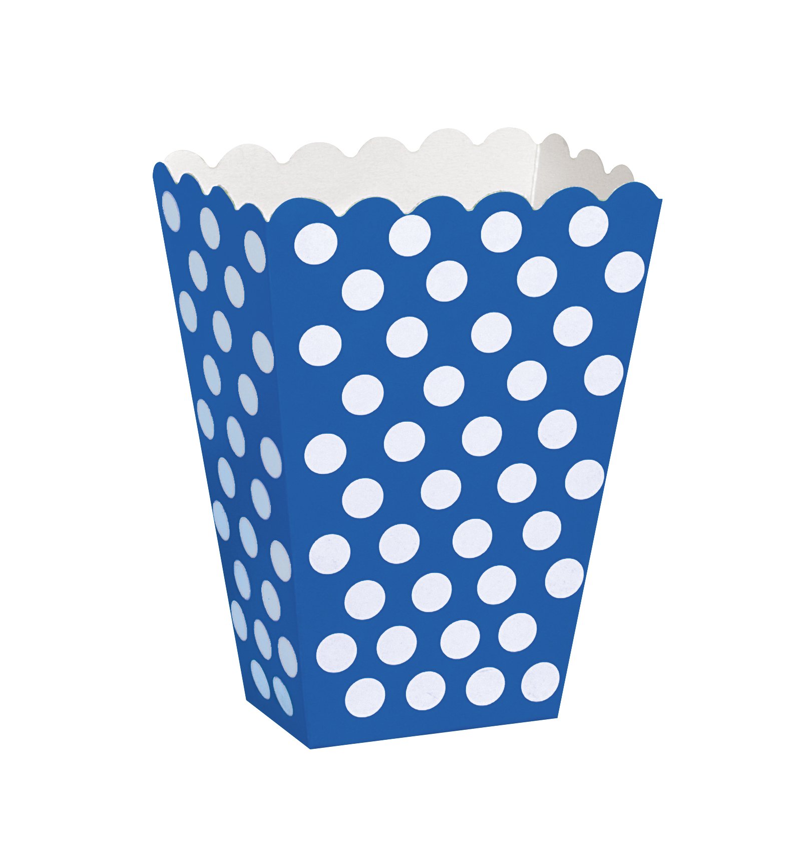 Royal Blue Polka Dot Paper Treat Boxes (20cm x 15cm) Pack of 8 - Stylish Party Favor Packaging for Celebrations & Events