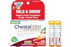 BOIRON Chestal Kids Cold & Cough Pellets for Nasal & Chest Congestion, Fitful Cough, Sneezing, Occasional Minor Sore Throat, and Runny or Stuffy Nose - 2 Count (160 Pellets)
