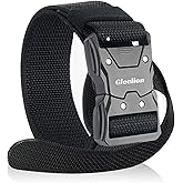 Gleelion Men's Tactical Nylon Belt - Quick Release Heavy Duty Belt for Outdoor, Work, Sports, Training, Hiking & Casual Wear - Adjustable No-Hole Design, 500kg Load Capacity, Black