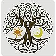 FINGERINSPIRE Celtic Tree of Life Stencils Templates 11.8x11.8 inch Reusable Mylar DIY Art Craft Painting Template, Irish Welsh Knotwork Stencils for Art Projects Wood Wall DIY T-Shirt Home Decor
