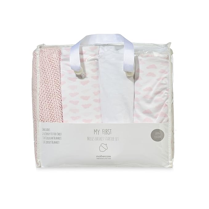 Mothercare Moses Basket Starter Set, Pink Amazon.co.uk Baby