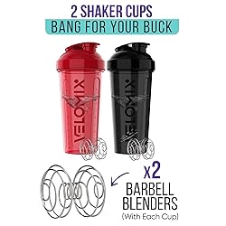 VELOMIX -2 Pack- 28 oz Protein Shaker Bottles for